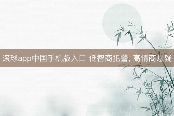 滚球app中国手机版入口 低智商犯警, 高情商悬疑