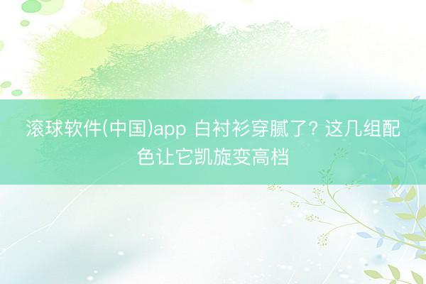 滚球软件(中国)app 白衬衫穿腻了? 这几组配色让它凯旋变高档
