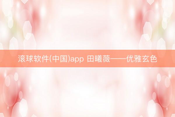 滚球软件(中国)app 田曦薇——优雅玄色