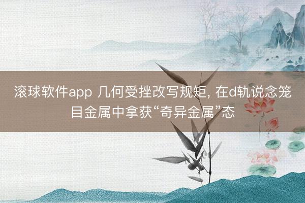 滚球软件app 几何受挫改写规矩， 在d轨说念笼目金属中拿获“奇异金属”态