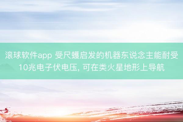 滚球软件app 受尺蠖启发的机器东说念主能耐受10兆电子伏电压， 可在类火星地形上导航
