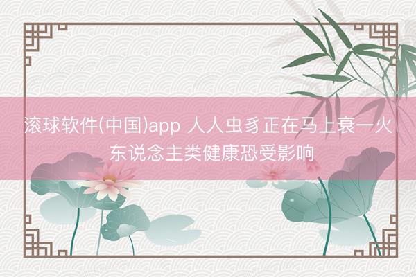 滚球软件(中国)app 人人虫豸正在马上衰一火 东说念主类健康恐受影响
