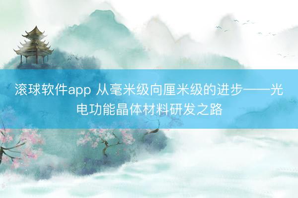 滚球软件app 从毫米级向厘米级的进步——光电功能晶体材料研发之路