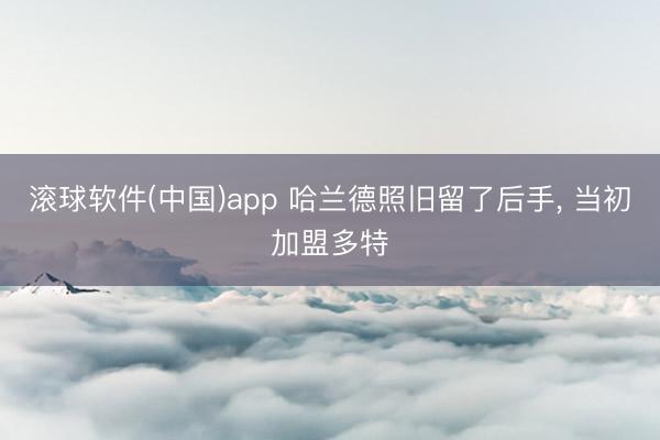 滚球软件(中国)app 哈兰德照旧留了后手， 当初加盟多特