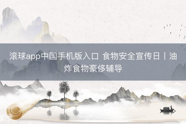 滚球app中国手机版入口 食物安全宣传日丨油炸食物豪侈辅导