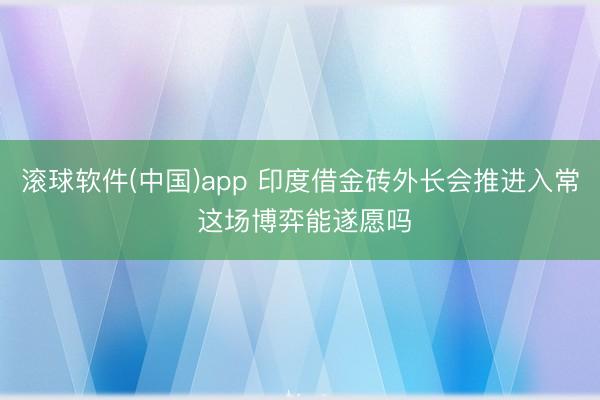 滚球软件(中国)app 印度借金砖外长会推进入常 这场博弈能遂愿吗