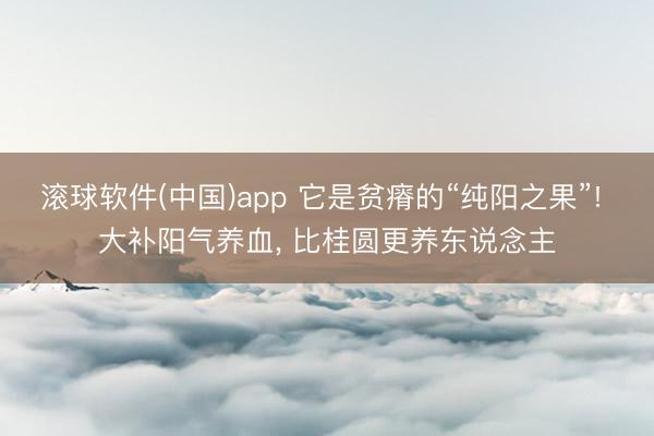 滚球软件(中国)app 它是贫瘠的“纯阳之果”! 大补阳气养血, 比桂圆更养东说念主