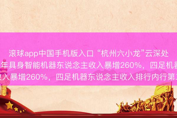 滚球app中国手机版入口 “杭州六小龙”云深处,科创板IPO获受理!旧年具身智能机器东说念主收入暴增260%,四足机器东说念主收入排行内行第二