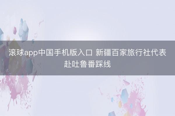 滚球app中国手机版入口 新疆百家旅行社代表赴吐鲁番踩线