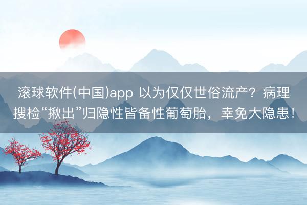 滚球软件(中国)app 以为仅仅世俗流产？病理搜检“揪出”归隐性皆备性葡萄胎，幸免大隐患！