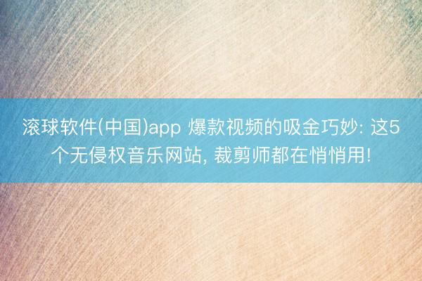 滚球软件(中国)app 爆款视频的吸金巧妙: 这5个无侵权音乐网站， 裁剪师都在悄悄用!