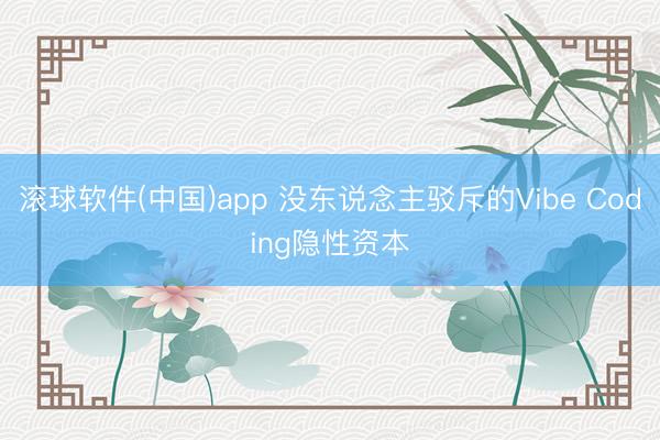 滚球软件(中国)app 没东说念主驳斥的Vibe Coding隐性资本