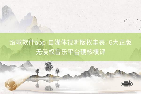 滚球软件app 自媒体视听版权圭表: 5大正版无侵权音乐平台硬核横评