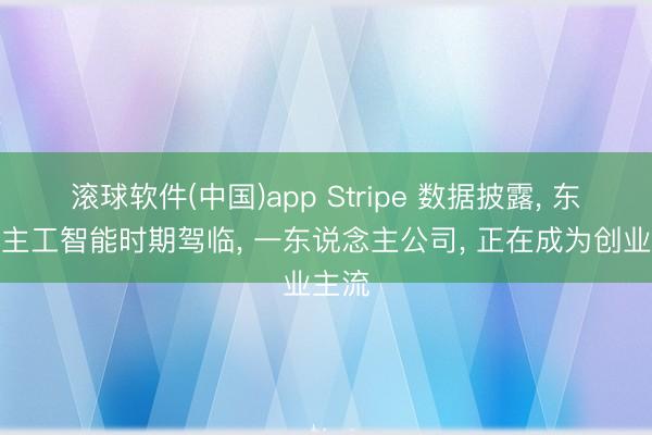 滚球软件(中国)app Stripe 数据披露， 东说念主工智能时期驾临， 一东说念主公司， 正在成为创业主流